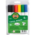 Koh-i Noor Textile Marker Kalın Uçlu Kumaş Boyama Kalemi 6 Renk 3205