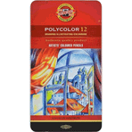 Kohinoor 3822 Polycolor 12'li Metal Kutu Kuruboya Kalem Seti