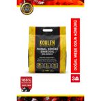 KOHLEN Naturholz 3 KG Doğal Meşe BBQ Mangal Kömürü | Temiz Dolum | Net Kilo Garantisi | Özel FB Paket