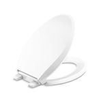 KOHLER 4636-RL-0 Cachet ReadyLatch Quiet Close Uzatılmış Klozet Kapağı, Beyaz