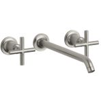 Kohler Purist Duvardan Ankastre Fırçalanmış Nikel Lavabo Bataryası