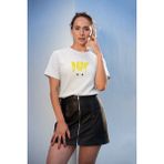 Koi Art Design Dark Kedi Baskılı / Kadın Çok Renkli T-Shirt %100 Pamuk Regular Fıt Rahat Kalıp - 00-Beyaz