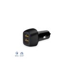 KOİ TECH 15w Qc 3.0 Usb Hızlı Şarj Çakmaklık Araç Içi Şarz Aleti Araba Aksesuarı Karbon Siyah 2xusb Giriş