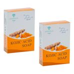 Kojik Asit Sabunu,Koyu Leke, Ölü Hücre, Kolajen, Sivilce, Güneş Lekesi, Zerdeçal, Retinol, C Vitamini, E Vitamini, Kadınlar ve Erkekler için Yüz Temizleyici. 2'Li Paket