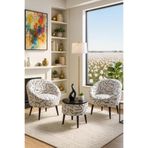 KOKİ DESİGN LİDA Siyah Çizgili İkili Berjer Seti ÖZEL SEHPALI (Salon, Balkon, Ofis)