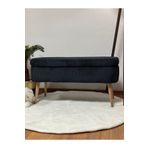 KOKİ DESİGN OSLO İthal Premium Kumaş Fitilli Kadife Siyah Sandıklı Bench Puf