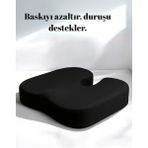 Kokis Visco Oturma Minderi 43X34X10 cm – Ergonomik Oturma Yastığı, Yıkanabilir Kılıf - 43 x 38 cm - Siyah