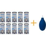 Koklear Implant Işitme Cihazı Pili, Rayovac 675CP Implant Pro+ (10 Paket x 6 Adet= 60 Adet Pil) + Hediye Işitme Cihazı El Pompası (Puar) - 10'lu
