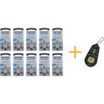 Koklear Implant Işitme Cihazı Pili, Rayovac 675CP Implant Pro+ (10 Paket x 6 Adet = 60 Adet Pil) + Hediye Işitme Cihazı Pil Ölçer - 10'lu