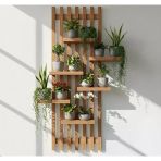 Köknar Ahşap Duvar Dekoru - 50X35 Cm Pratik Montajlı Çiçeklik - Delme Gerektirmez