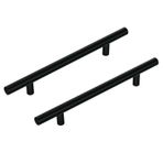 KoKoBin 15 adet paslanmaz çelik siyah dolap kulpları mobilya kulpları 128 mm delik mesafesi çekmece kulpları çinko alaşım dolap kulpları mutfak kulpları vidalı gardırop kulpları (15, delik mesafesi:
