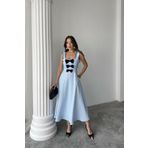 Kokosh moda Bebe Mavi Fiyonk Garnili Dantelli Elbise