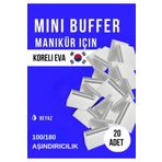KOKS 20'li Beyaz Çift Taraflı Tırnak Törpüsü | Renkli Sünger Yapı | Rus Üretimi Manikür Aracı