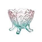 Kokteyl Bardakları Küçük Vintage Kabartmalı Cam Tatlı Kaseleri, Sundae, Dondurma, Meyve, Salata için Renkli Ayaklı Bardaklar (Çok Renkli)