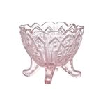 Kokteyl Bardakları Küçük Vintage Kabartmalı Cam Tatlı Kaseleri, Sundae, Dondurma, Meyve, Salata için Renkli Ayaklı Bardaklar (Pembe)