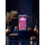 Kokulu Doğal 20Cm-8Cm Ebatlarda Pembe Renk Dekoratif Mum