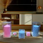 Kokulu Doğal Beyaz Mavi Pembe Yeşil Renk 5Li Dekoratif Mum