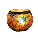 Kokulu mum cam adak mumluğu, romantik mumluk, kokulu mumluk, masa dekorasyonu, tuzaklar, vintage , vintage mozaik tutucu, dekoratif tealight mumluk, süsler, yemek masası