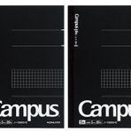 Kokuyo Campus Önceden Noktalı Defter, Yarı A5, 5 mm Izgara Çizgili - 80 Yaprak - 160 Sayfa, Siyah (2 paket)