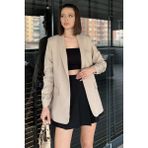 Kol Büzgülü Kadın Blazer Ceket P-00015578 - Taş - 36