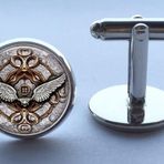 Kol Düğmesi Cam Yüzey Eagle Wings Lüks Hediye Parti Düğün Gömlek Takım
