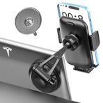 Kolasels Tesla Telefon Tutucu [Güçlü Yedekleme Enayi] Tesla Model 3/Y/X/S için Ekran Telefon Montajı, Eller Serbest Araç Cep Telefonu Standı, iPhone 15/14/13/12/Pro Max, Galaxy, 4-7 inç Akıllı