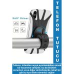 Kolay Kullanım 4-6 İnç Telefon Uyumlu Açısı Ayarlanabilir Esnek Silikon Bisiklet Telefon Tutucu