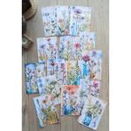 Kolbi Craft 15 Adet Eskitme Vintage Suluboya Çiçek Temalı Scrapbook Kağıt Seti Bullet Journal Dekupaj Kağıdı - Çok Renkli