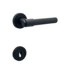 Koldoor Punch Mat Siyah Rozetli Oda Kapı Kolu 4 Takım