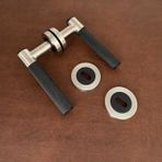 Koldoor Punch Zamak Mat Siyah Inox Rozetli Oda Kapı Kolu 1 Takım