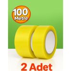 Koli Bandı (2'li Set) 45 mm x 100 mt Şeffaf Güçlü Yapışkanlı Kopmayan Bant - 2 Adet