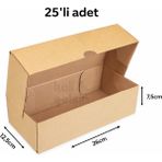 Koli Gelsin 26X12,5X7,5 Kesimli E-Ticaret Kargo Kutusu - Kraft - 25 Adet