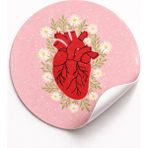 Koliciabla Kalp Love Sticker Etiket (4X4CM) - 54 Adet Aşkın Modern Imzası - Desenli - Yuvarlak
