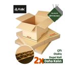 KOLİX 10 Adet 38x38x58 Çift Oluklu Taşıma Taşınma Karton Çeyiz Arşiv Kitap Boş Koli