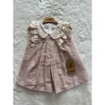 Kolları Fırfırlı Düğmeli Elbise - Pembe - 1 - 2 Yaş