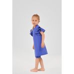 Kolları Volan Detaylı Yarım Kol Çocuk Mayo - Saks - 9 - 10 Yaş