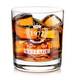 Kollea Erkekler için 50. Doğum Günü Hediyesi, 1971 Viski Bardakları, Whisky Lovers Hediye Viski Bardakları Baba, Anne, Koca, Komik Vintage Viski Bardakları 50. Yıl Dönümü Hediyeleri - 300 ml