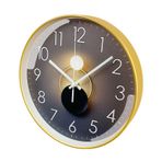 KOLODOGO 25,4 cm Modern Duvar Saati Ultra Sessiz Saat Pille Çalışan Dayanıklı Saat Yatak Odası Oturma Odası Mutfak Ofis Okul Sınıf Dekoru (Pil Dahil Değildir)