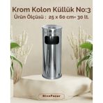 Kolon Küllük Çöp Kovası No:3 Bahçe Kovası Paslanmaz 25X60 cm 30 Lt