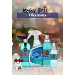 Kolonya 150ml, Sıvı ve Köpük Sabun 500ml, Oda kokusu 500ml Okyanus ve Rosie Pamuk