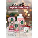 Kolonya 1lt, 1500ml Sıvı Sabun, kolonyalı mendil 150'li Japon Kiraz Çiçeği ve Rosie Pamuk