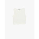 Kolsuz Bisiklet Yaka Slim Fit Crop Bluz