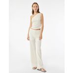 Kolsuz Drapeli Slim Fit Tek Omuz Bluz