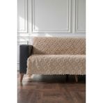 Koltuk Örtüsü 175X215 cm Çekyat Örtüsü Premium Şönil Jakar Kumaş Kaydırmaz, Yıkanabilir** - 175 x 215 cm - Camel