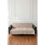 Koltuk Örtüsü 175X215 cm Çekyat Örtüsü Premium Şönil Jakar Kumaş Kaydırmaz, Yıkanabilir** - 175 x 215 cm - Taş