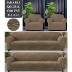 Koltuk Örtüsü 3+3+1+1 Takımı Lastikli Esnek Yıkanabilir Çekyat Kanepe Kılıfı - 180 x 230 cm - Kahverengi