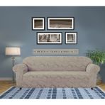 Koltuk Örtüsü Koltuk Kılıfı Jakarlı Esnek ve Lastikli Yıkanabilir 3 Kişilik Çekyat Örtüsü Bir Adet - 180 x 230 cm - Vizon