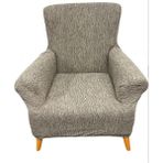 Koltuk Örtüsü Koltuk Kılıfı Streç Lastikli Esnek Yıkanabilir Pamuklu Jakarlı Desen Tekli(Tek Adet) - 80 x 120 cm - Vizon