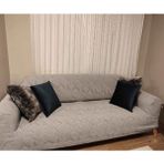 Koltuk Örtüsü Takımı Çekyat-Kanepe Kılıfı Takımı 3 3 1 1 Yıkanabilir Streçli Lastikli Esnek - Vizon - Gri - 180 x 230 cm