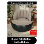 #Koltuk Şişme Tekli Koltuk Kadife Dokulu Ergonomik Konforlu Katlanabilir Portatif Kamp Bahçe Balkon Teras Plaj Havuz Pvc